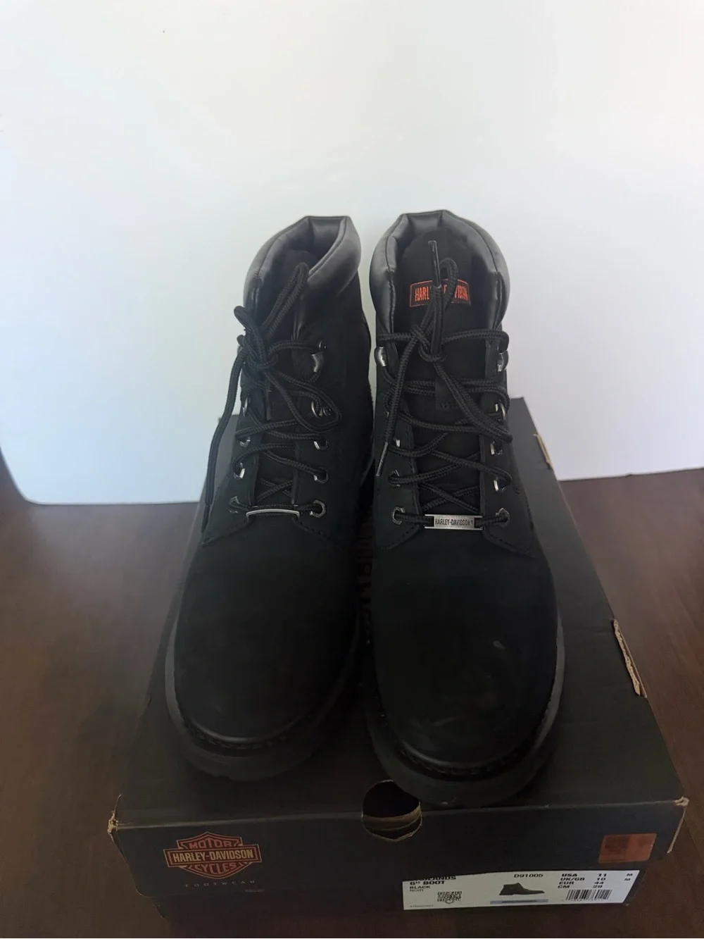 Harley-Davidson Men's Black Lace-Up Ankle Boots Size 11